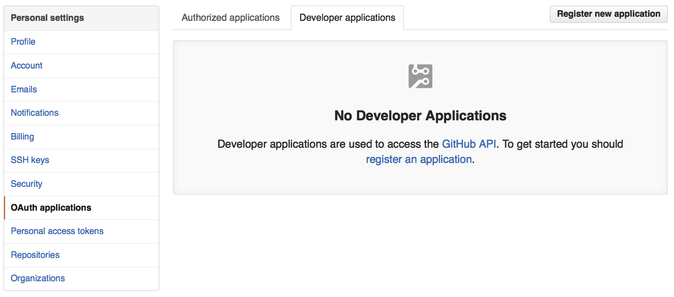 OAuth developer Applications