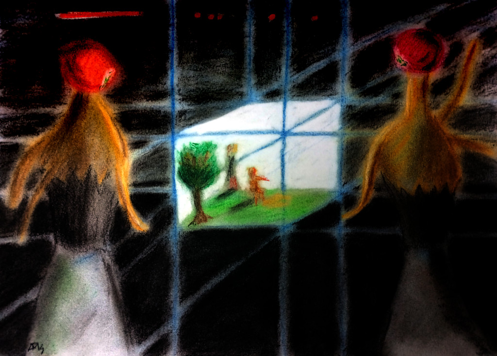 The Simulators, pastels on paper, 2021.