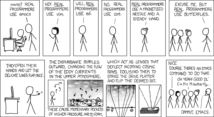 Of course, everyone knows that real programmers use butterflies. Source: xkcd.