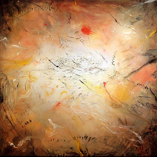 One of these works is ‘Las estrellas y la gloria’, by my teacher and accomplished artist Arturo. Sadly, you have to see the original large format painting to get the full impact. Source: Arturo Martín Burgos, used with permission.